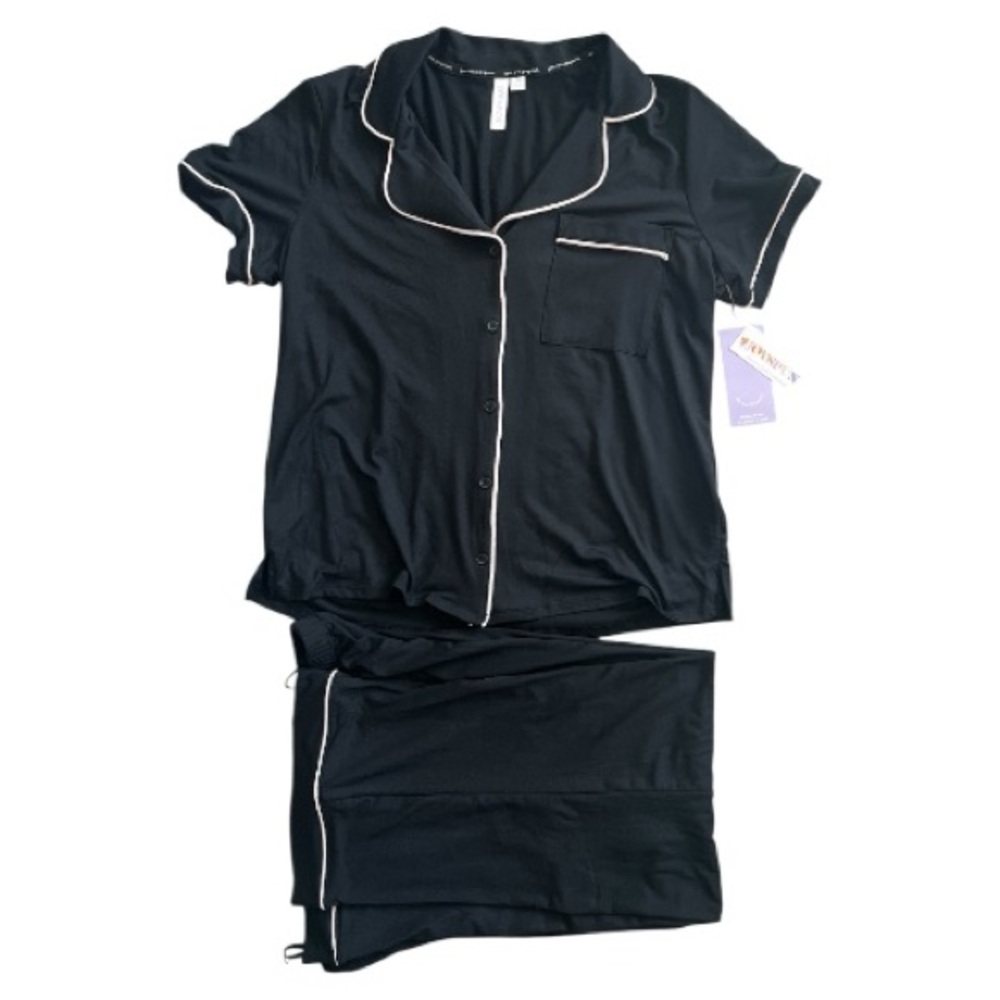 🆕 Joyspun Women's Black Pink Pajama Set Size Medium (8/10) NWT - Picture 1 of 4